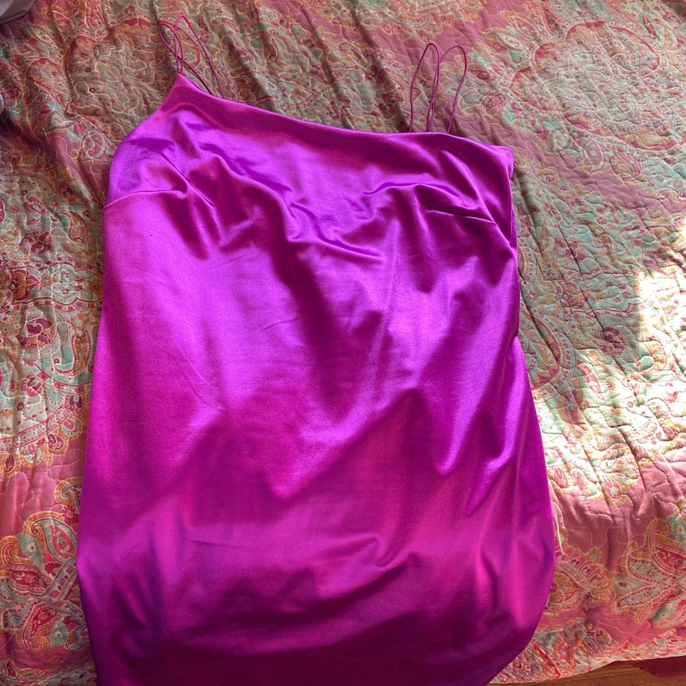 Hot Pink Satin dress - Picture 5 of 5
